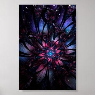 Abstracte fractale bloem. poster