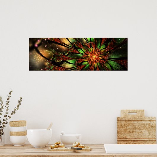 Abstracte fractale bloem. poster (Keuken)