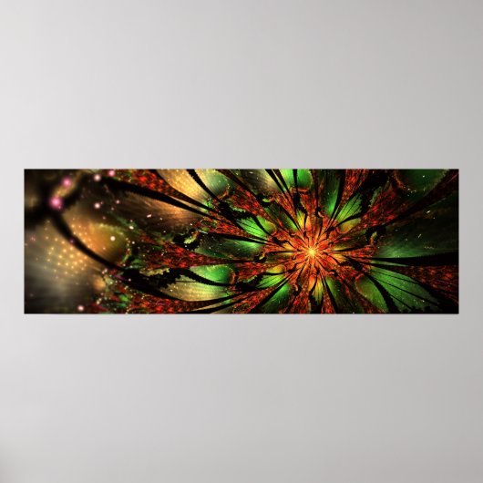 Abstracte fractale bloem. poster (Voorkant)