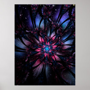 Abstracte fractale bloem. poster