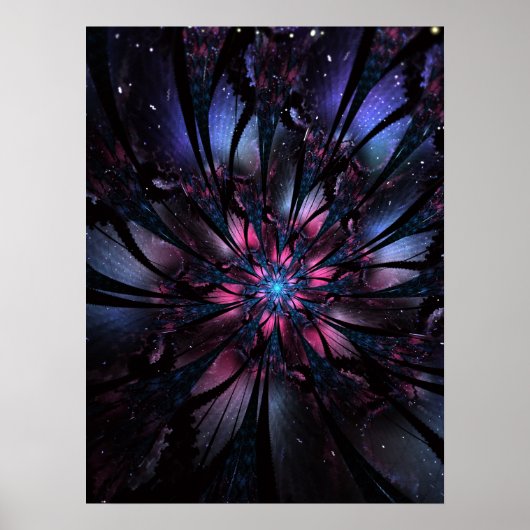 Abstracte fractale bloem. poster (Voorkant)