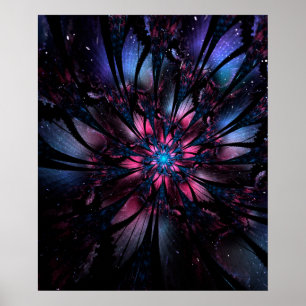Abstracte fractale bloem. poster
