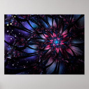 Abstracte fractale bloem. poster