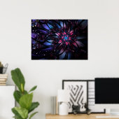 Abstracte fractale bloem. poster (Thuiskantoor)