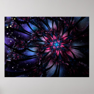 Abstracte fractale bloem. poster
