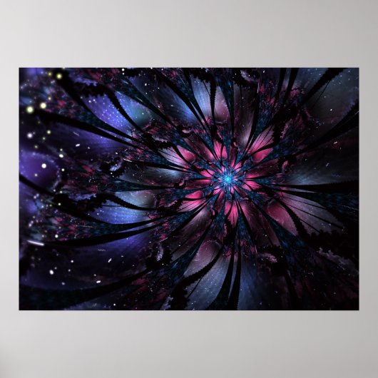 Abstracte fractale bloem. poster (Voorkant)