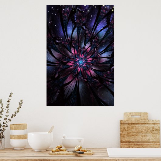 Abstracte fractale bloem. poster (Keuken)