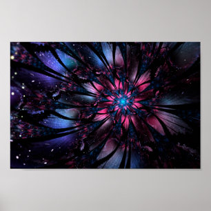 Abstracte fractale bloem. poster