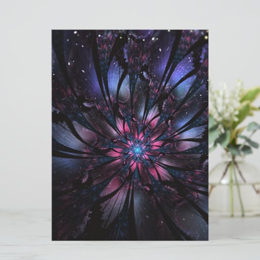 Abstracte fractale bloem. programmakaart (Staand voorkant)