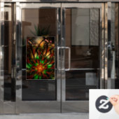 Abstracte fractale bloem. raamsticker (Kantoordeur)