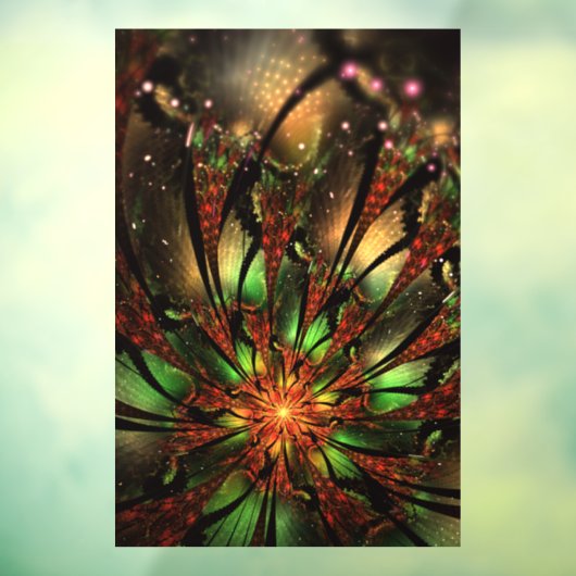 Abstracte fractale bloem. raamsticker (Vel 3)