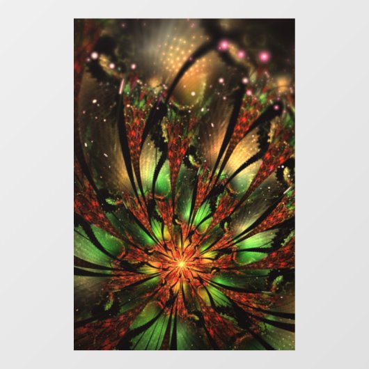 Abstracte fractale bloem. raamsticker (Vel)