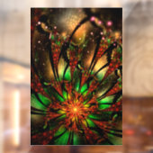 Abstracte fractale bloem. raamsticker (Vel 2)