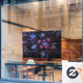 Abstracte fractale bloem. raamsticker (Cafe Raam)