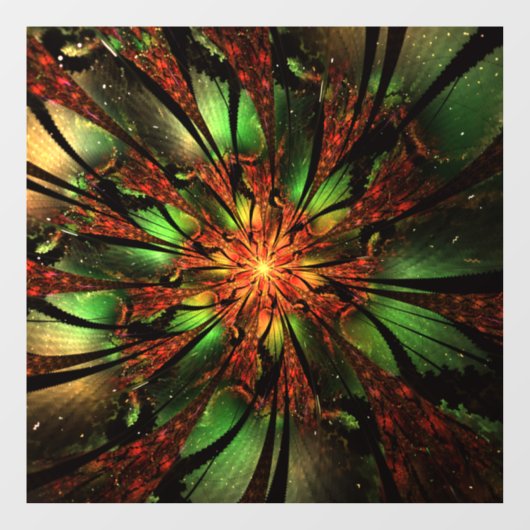 Abstracte fractale bloem. raamsticker (Vel)