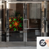 Abstracte fractale bloem. raamsticker (Kantoordeur)