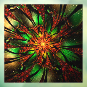 Abstracte fractale bloem. raamsticker