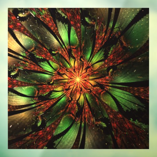 Abstracte fractale bloem. raamsticker (Vel 3)