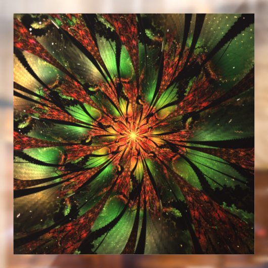 Abstracte fractale bloem. raamsticker (Vel 2)