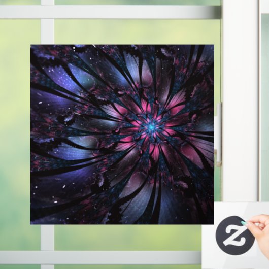 Abstracte fractale bloem. raamsticker (Huis)