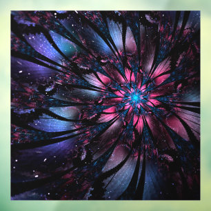 Abstracte fractale bloem. raamsticker