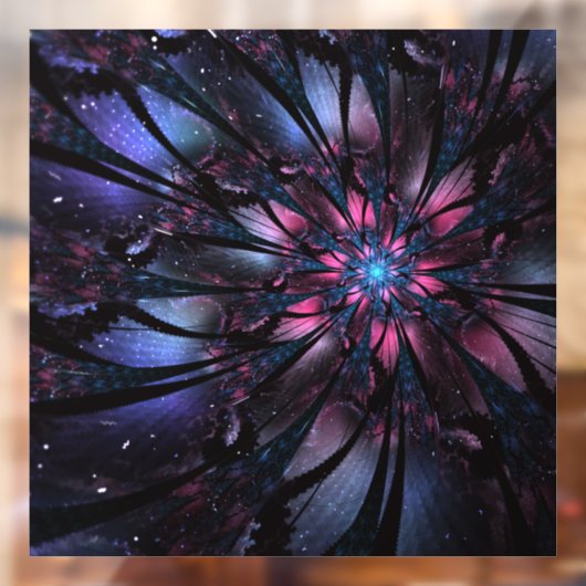 Abstracte fractale bloem. raamsticker (Vel 2)