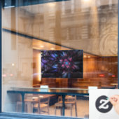 Abstracte fractale bloem. raamsticker (Cafe Raam)