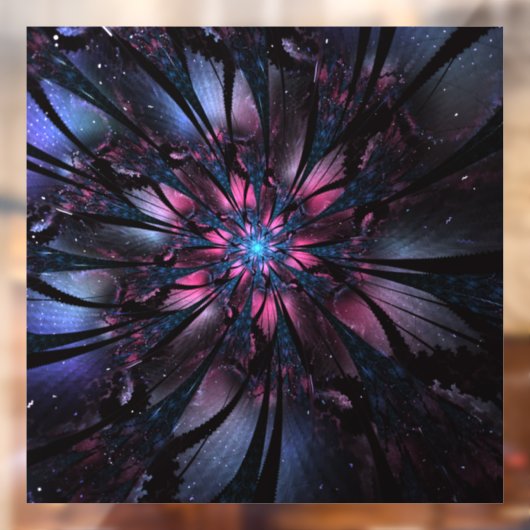 Abstracte fractale bloem. raamsticker (Vel 2)