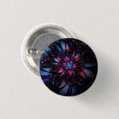 Abstracte fractale bloem. ronde button 3,2 cm (Voorkant /achterkant)