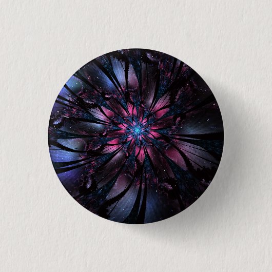Abstracte fractale bloem. ronde button 3,2 cm (Voorkant)