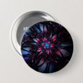 Abstracte fractale bloem. ronde button 7,6 cm (Voorkant /achterkant)