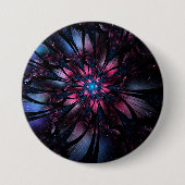 Abstracte fractale bloem. ronde button 7,6 cm (Voorkant)