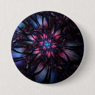 Abstracte fractale bloem. ronde button 7,6 cm