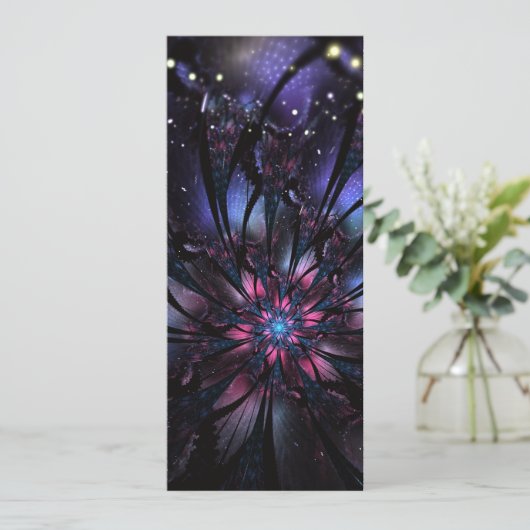 Abstracte fractale bloem. save the date (Staand voorkant)