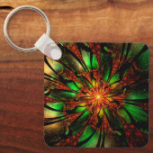 Abstracte fractale bloem. sleutelhanger (Voorkant)