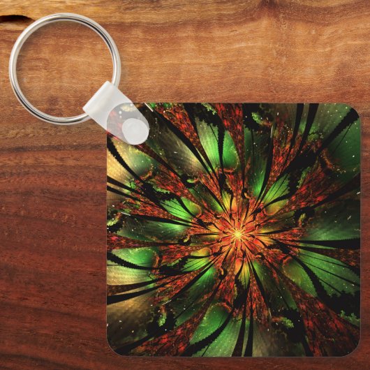 Abstracte fractale bloem. sleutelhanger (Voorkant)