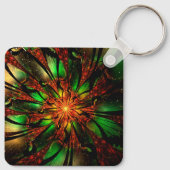 Abstracte fractale bloem. sleutelhanger (Achterkant)