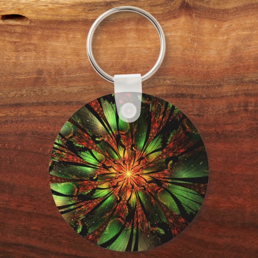 Abstracte fractale bloem. sleutelhanger (Voorkant)