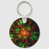 Abstracte fractale bloem. sleutelhanger (Achterkant)