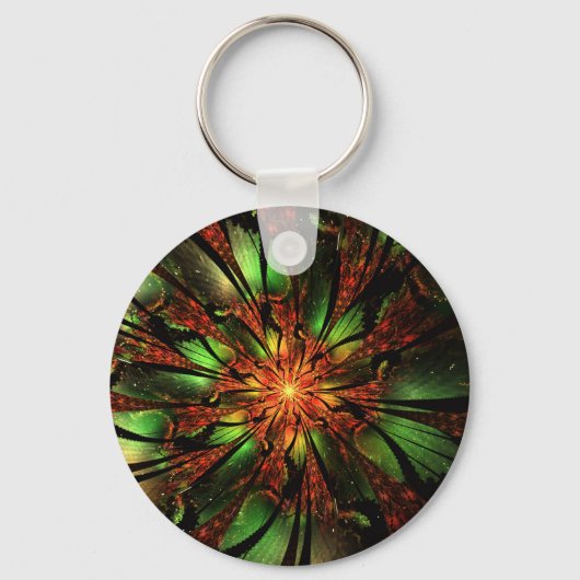 Abstracte fractale bloem. sleutelhanger (Achterkant)