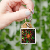 Abstracte fractale bloem. sleutelhanger (Hand)