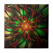 Abstracte fractale bloem. tegeltje (Voorkant)