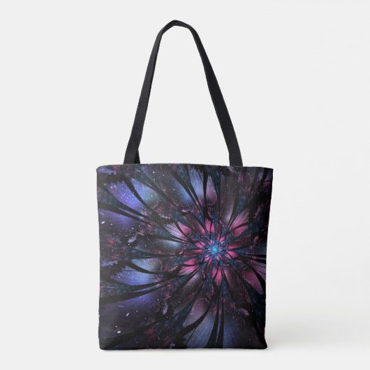 Abstracte fractale bloem. tote bag (Achterkant)