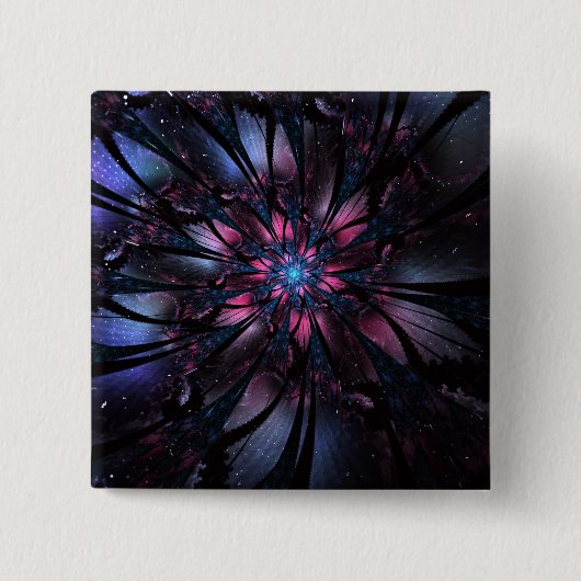 Abstracte fractale bloem. vierkante button 5,1 cm (Voorkant)