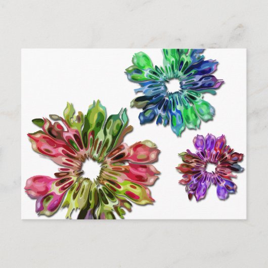 abstracte fractale bloemen 2D Briefkaart (Voorkant)