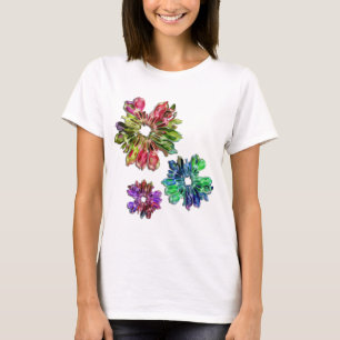 abstracte fractale bloemen 2D T-shirt