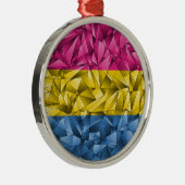 Abstracte fractale driehoeken Pansexual Pride Flag Metalen Ornament (Rechts)