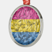 Abstracte fractale driehoeken Pansexual Pride Flag Metalen Ornament (Links)