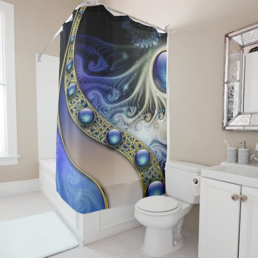 Abstracte fractale fantasie douchegordijn (In situ)