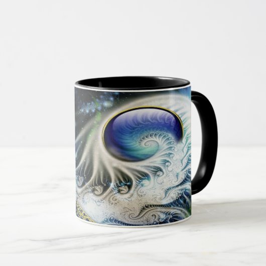 Abstracte fractale fantasie mok (Voorkant rechts)